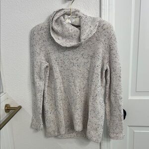 Talbots Cream Speckled Cowl Neck Sweater - Size Small Petite